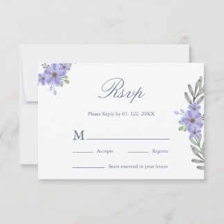 Élégante carte de réponse de mariage florale Perve