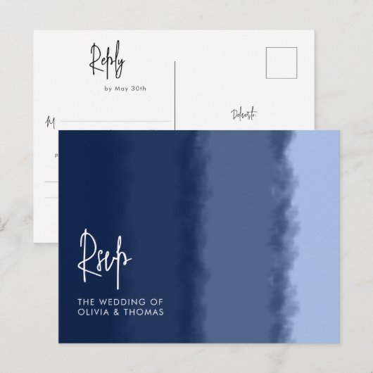 Élégante carte de réponse de repas de mariage mode (Devant / Derrière)