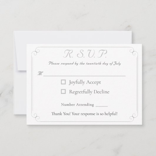 Élégante carte de réponse du Mariage catholique mo (Devant)