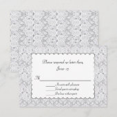 Élégante carte de réponse du Mariage de dentelle b (Devant / Derrière)