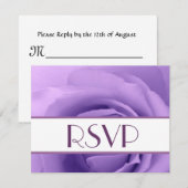 Élégante carte de réponse du Mariage RSVP Rose vio (Devant / Derrière)