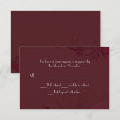 Élégante carte de réponse Mariage Bourgogne (Devant / Derrière)