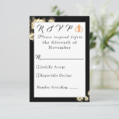 Élégante carte de réponse Mariage catholique Rose (Debout devant)