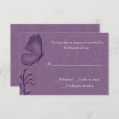 Élégante carte de réponse papillon (Devant / Derrière)