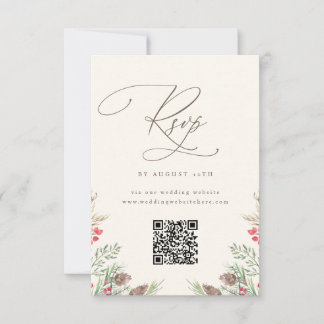 Élégante carte de réponse QR mariage aquarelle ver