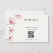 Élégante carte de réponse RSVP avec code QR et fle (Devant)
