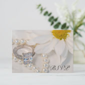 Elégante carte de réponse RSVP de mariage blanc ma (Debout devant)