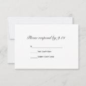 Elégante carte de réponse RSVP de mariage blanc ma (Dos)