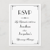 Élégante carte de réponse RSVP de mariage classiqu (Devant)