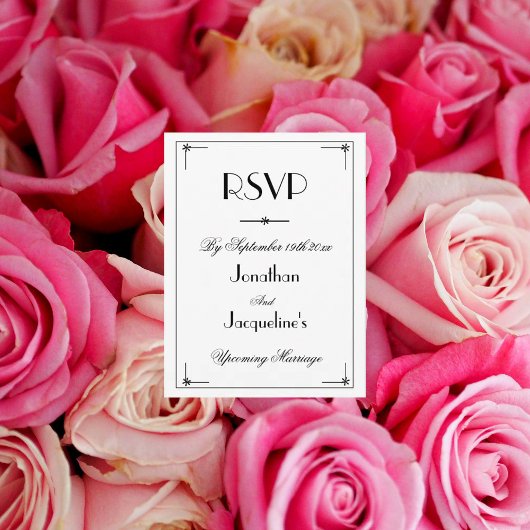 Élégante carte de réponse RSVP de mariage classiqu