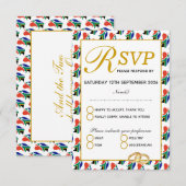 Elégante carte de réponse RSVP de mariage en AFRIQ (Devant / Derrière)