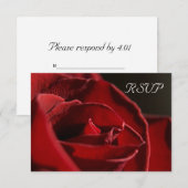 Élégante carte de réponse RSVP de mariage Red Rose (Devant / Derrière)