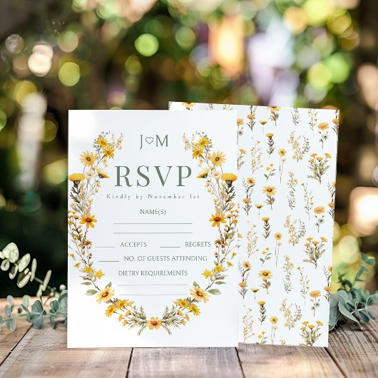 Élégante carte de réponse RSVP de mariage simple e