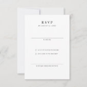 Elégante carte de réponse RSVP minimaliste (Devant)