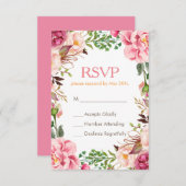 Élégante carte de réponse RSVP subtile rose chic r (Devant / Derrière)