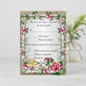 Élégante carte de réponse Rustic Red Roses (Debout devant)