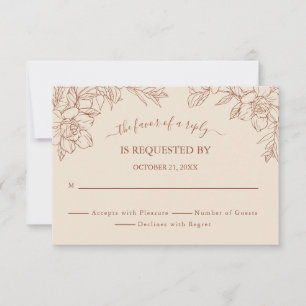 Élégante carte de réponse Whimsical Mariage en ter