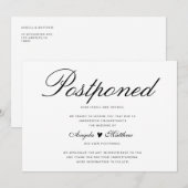 Élégante Carte de report de mariage (Devant / Derrière)