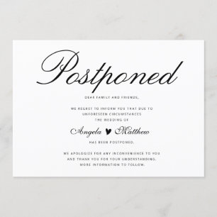 Élégante Carte de report de mariage