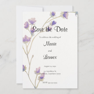 Élégante carte de sauvegarde de date à motif flora
