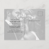 Élégante carte de sauvegarde de date avec deux pho (Dos)