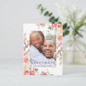 Élégante carte de sauvegarde de date de photo flor (Debout devant)