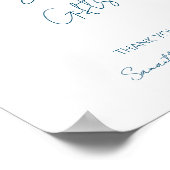 Elégante carte de script bleu et affiche cadeau (Coin)