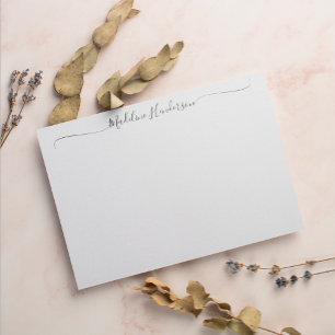 Élégante carte de script noir blanc élégant