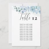 Élégante carte de siège de table Eucalyptus Dusty (Devant)