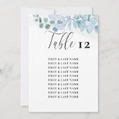 Élégante carte de siège de table Eucalyptus Dusty (Dos)