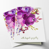 Élégante carte de sympathie florale violette