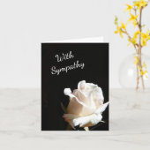 Elégante carte de Sympathie Rose Noire et Blanche (Fleur jaune)