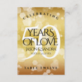 Élégante carte de table 50e anniversaire de Mariag (Dos)