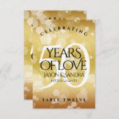 Élégante carte de table 50e anniversaire de Mariag (Devant / Derrière)