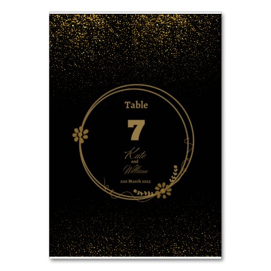 Elégante carte de table Black & Gold (Par défaut)