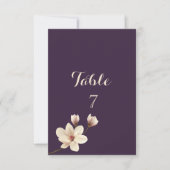 Elégante carte de table chic Magnolia (Devant)