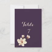 Elégante carte de table chic Magnolia (Dos)