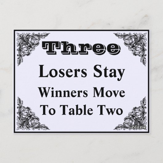 Elégante carte de table de l'ornement victorien #3 (Dos)