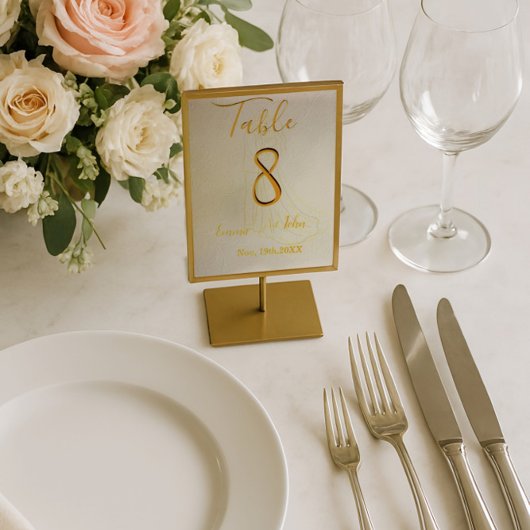 Elégante carte de table de luxe pour la réception