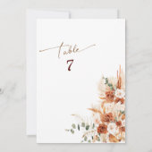 Elégante carte de table de mariage Boho (Dos)