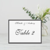 Élégante carte de table de réception à la frontièr (Debout devant)