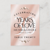 Elégante carte de table du 30e Mariage Pearl Anniv (Dos)