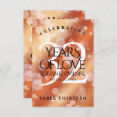 Elégante carte de table du 32e anniversaire du Mar (Devant / Derrière)