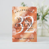 Elégante carte de table du 32e anniversaire du Mar (Debout devant)