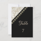 Élégante carte de table en damas noir (Dos)