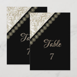 Élégante carte de table en damas noir