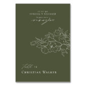 Élégante carte de table florale vert sauge dessiné (Par défaut)