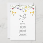 Elégante carte de table Mariage Boho floral (Devant)