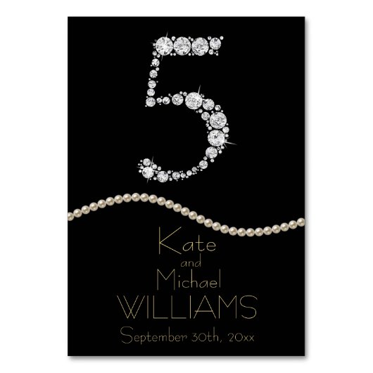 Élégante CARTE DE TABLE MARIAGE Diamond/Pearl (Par défaut)