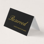 Élégante carte de table Mariage réservée en noir e<br><div class="desc">Carte de table Elegant Black and Gold Mariage</div>
